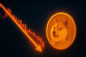 Caída mensual de Dogecoin tras retirada de ballenas