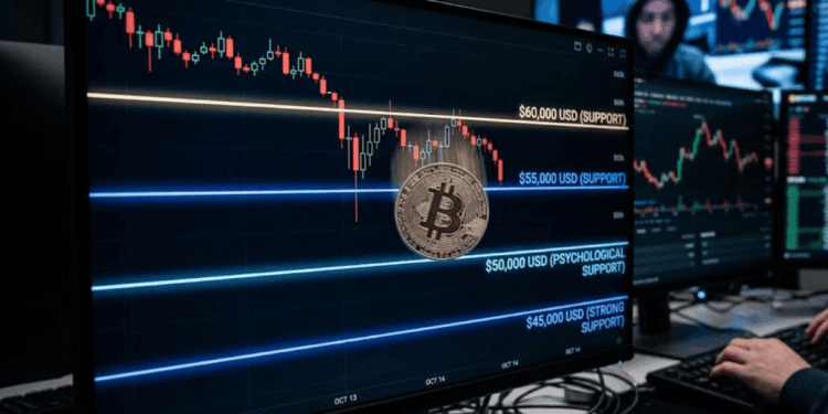 Estos serán los próximos niveles clave para bitcoin si cae de USD 60.000